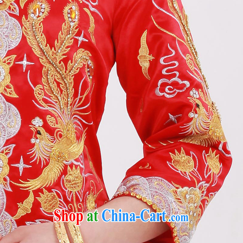 man she married Yi Su-wo service use Phoenix New Chinese beauty embroidery Phoenix use toast summer clothing bridal dresses wedding red wedding retro costumes married Yi XXL, diffuse Connie married Yi, shopping on the Internet