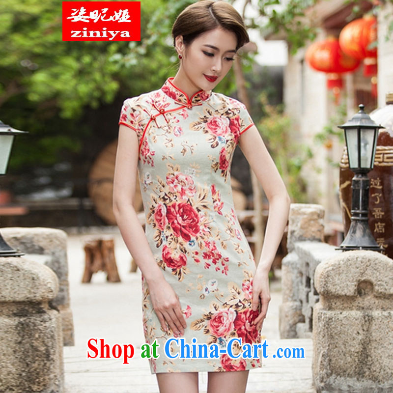 Colorful nickname Julia 2015 spring and summer new beauty, short dresses daily improved fashion cheongsam dress suit XL, colorful nicknames, and shopping on the Internet