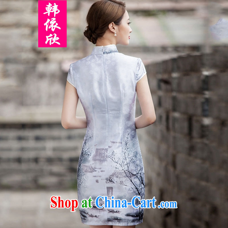 In accordance with South Korea welcomes 2015 spring and summer New Classic short-sleeved cheongsam dress retro fashion China wind everyday, qipao XXL paintings, according to Korea, and, shopping on the Internet