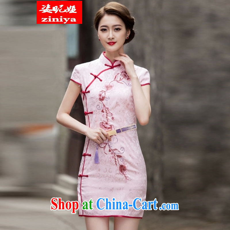 Colorful nickname Julia 2015 spring and summer Chinese Antique improved stylish short, cultivating daily cheongsam dress white M, colorful nicknames, and shopping on the Internet