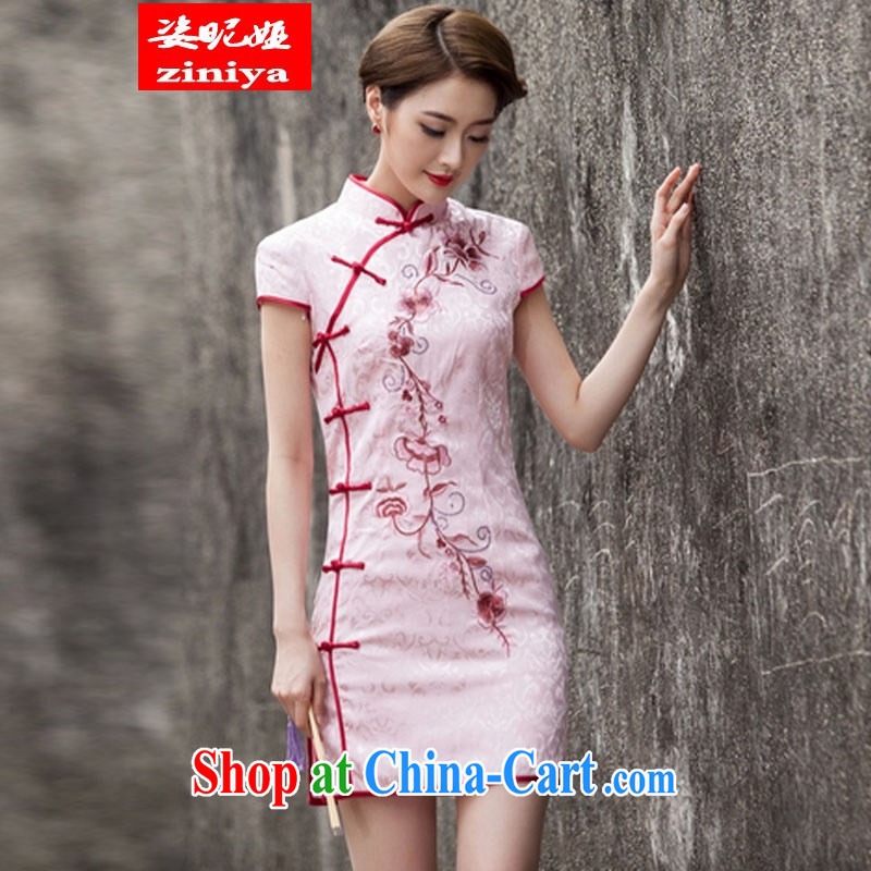 Colorful nickname Julia 2015 spring and summer Chinese Antique improved stylish short, cultivating daily cheongsam dress white M, colorful nicknames, and shopping on the Internet