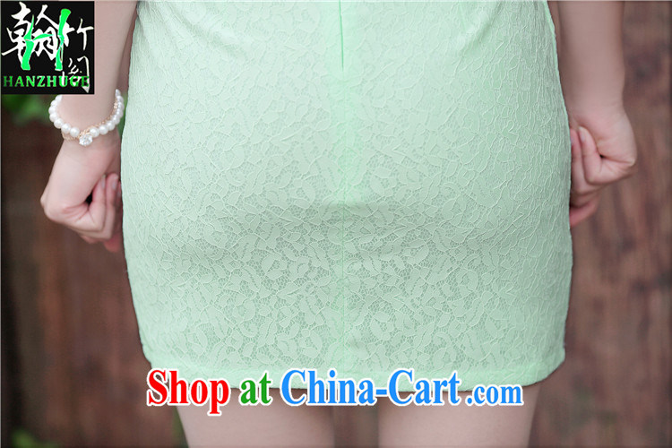 Han Bamboo House Summer 2015 new short-sleeved beauty embroidered dresses women daily video thin short, elegant qipao dress pink XXL pictures, price, brand platters! Elections are good character, the national distribution, so why buy now enjoy more preferential! Health