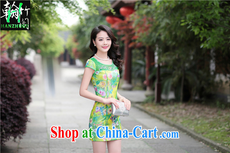 Wickham's Bamboo Pavilion 2015 new short-sleeved beauty stamp dresses summer stylish improved daily Chinese Dress cheongsam green the Peony XXL pictures, price, brand platters! Elections are good character, the national distribution, so why buy now enjoy more preferential! Health