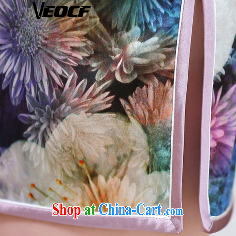VEOCF days, summer 2015 new female retro high on the truck in cultivating long Silk Dresses 110 - 1535 7 color XXL, VEOCF, shopping on the Internet