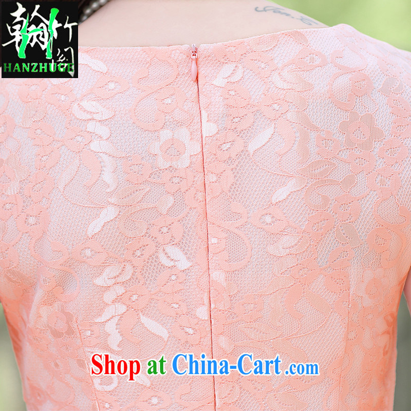 Han Bamboo House Summer 2015 new short-sleeved solid color graphics thin package and dresses improved daily retro short cheongsam Green Green XXXL, Han bamboo pavilion, shopping on the Internet