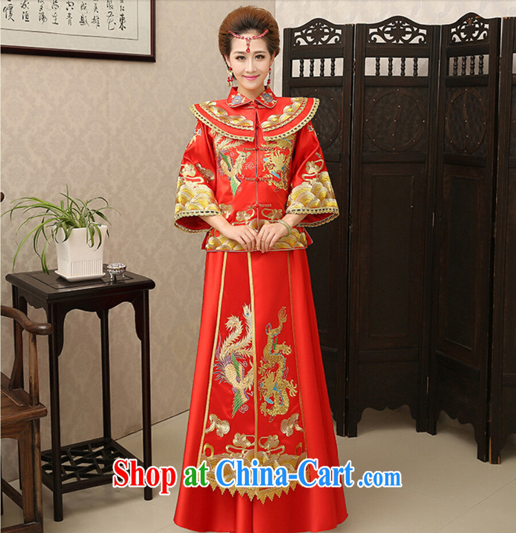 Energy, Philip Li retro-su Wo service improved cheongsam classical Chinese T-shirt girl wedding bridal toast serving red XXL pictures, price, brand platters! Elections are good character, the national distribution, so why buy now enjoy more preferential! Health