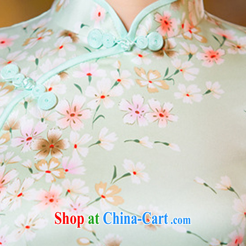 Imperial Palace, cheongsam dress summer in the elderly, female Ethnic Wind Light stamp beauty dresses style dress mint green xxl, Imperial Palace (yuumuu), online shopping