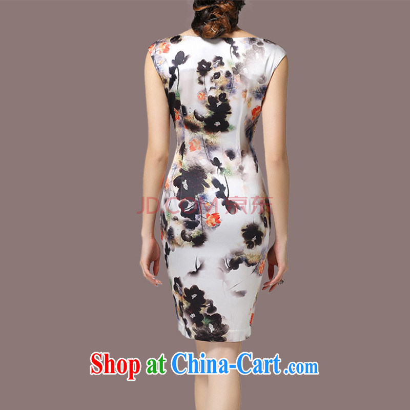 Sweet 1000 2015 in accordance with female new summer beauty graphics thin ink stamp style the code dress white 3XL, sweet 1000 according to (TIANMIQIANYI), online shopping