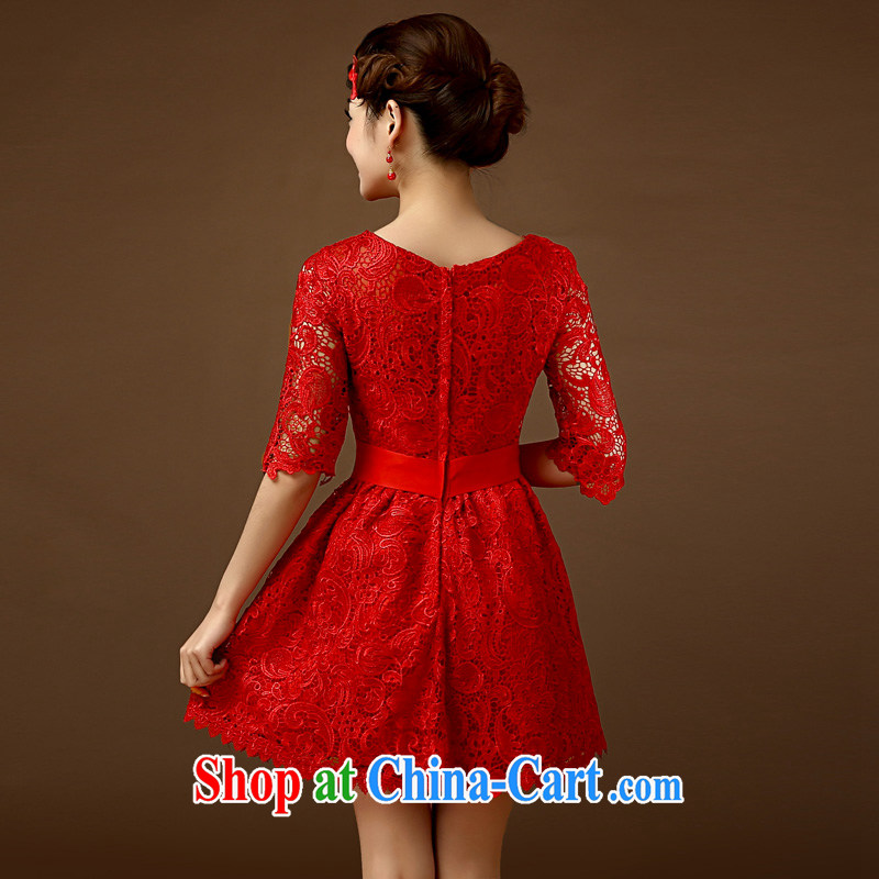 2015 bridal toast. Summer wedding wedding stylish retro lace beauty graphics thin Chinese short bridal dresses red XL, Taylor Martin (TAILEMARTIN), online shopping