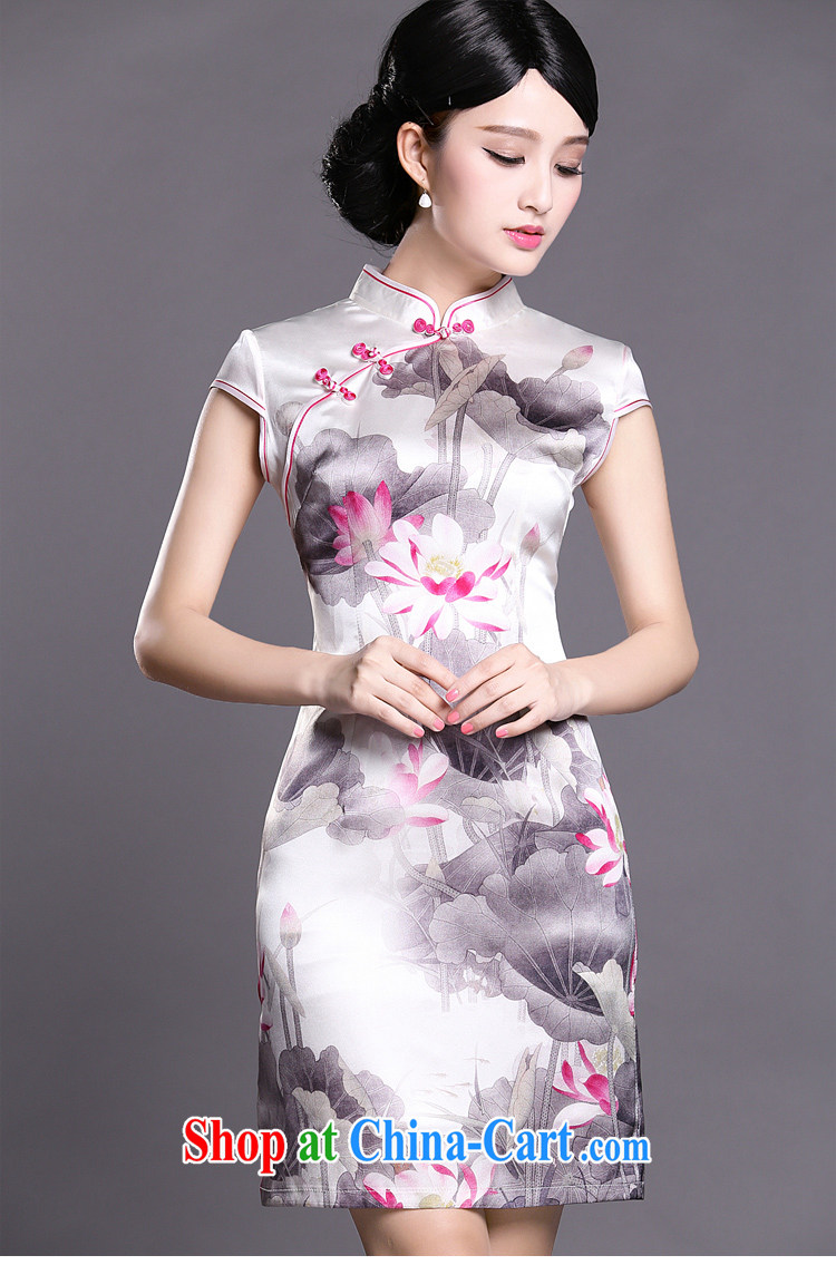 Joe is still name-yuan summer new short-sleeved improved cheongsam dress silk temperament female ZS 047 white XXL pictures, price, brand platters! Elections are good character, the national distribution, so why buy now enjoy more preferential! Health