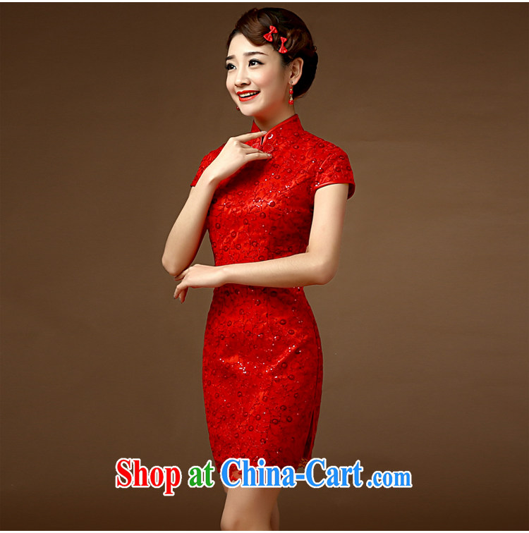 2015 wedding dresses retro style improved bridal short sleeve wedding large code-waist beauty graphics thin toast serving red XL pictures, price, brand platters! Elections are good character, the national distribution, so why buy now enjoy more preferential! Health