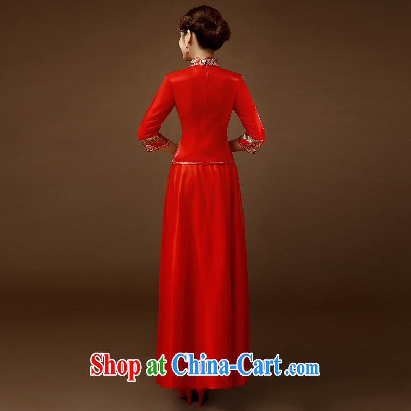 In 2015 cuff summer dresses wedding beauty Wedding Video thin large code Chinese lace stylish bridal long serving toast red XL, Taylor Martin (TAILEMARTIN), online shopping