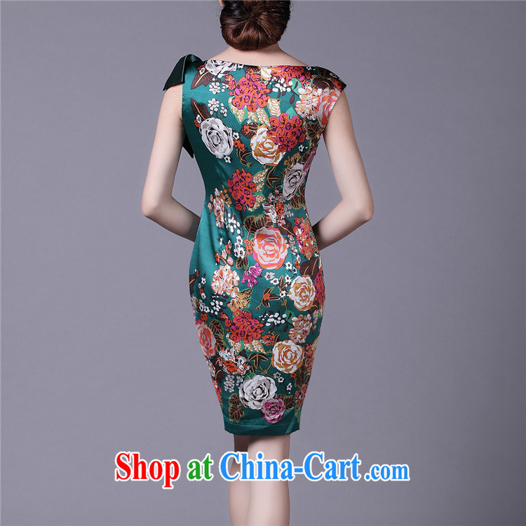 Iraq is still good, summer 2015 New Product silk stamp dress vest skirt stylish commuter sauna silk OL improved cheongsam dress green XXXL pictures, price, brand platters! Elections are good character, the national distribution, so why buy now enjoy more preferential! Health