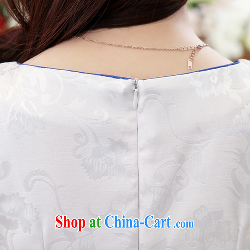 Ms Elsie Leung, Ruth flowers, summer 2015 new large, female retro beauty temperament stamp duty standard short, improved cheongsam dress dress picture color XXL poetry Ruth flowers, and shopping on the Internet
