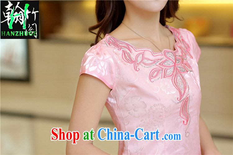 Han bamboo Pavilion 2015 new dresses Summer Package and cultivating short-sleeved embroidered retro style improved cheongsam dress white XL pictures, price, brand platters! Elections are good character, the national distribution, so why buy now enjoy more preferential! Health