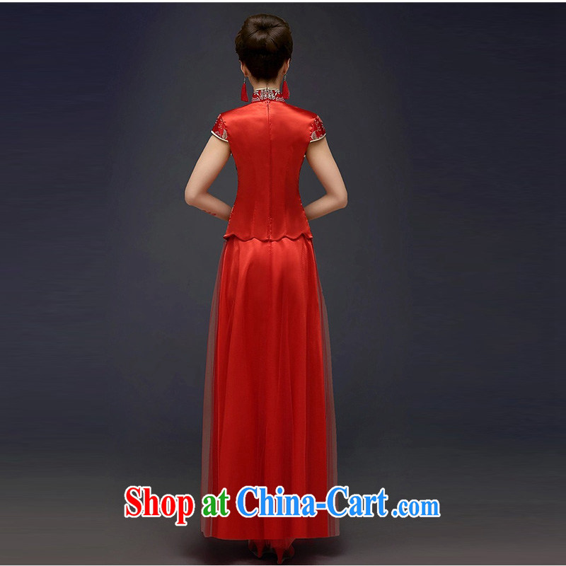Energy Mr. Philip Li improved cheongsam Sau Wo service female T-shirt Chinese red dress bridal toast serving red XXL, energy, Philip Li (mode file), and, on-line shopping
