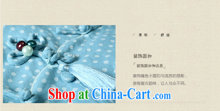 once and for all and fatally jealous Ching Chin cheongsam shirt girls summer 2015 National wind cotton the stamp beauty antique dresses T-shirt light blue 2 XL pictures, price, brand platters! Elections are good character, the national distribution, so why buy now enjoy more preferential! Health