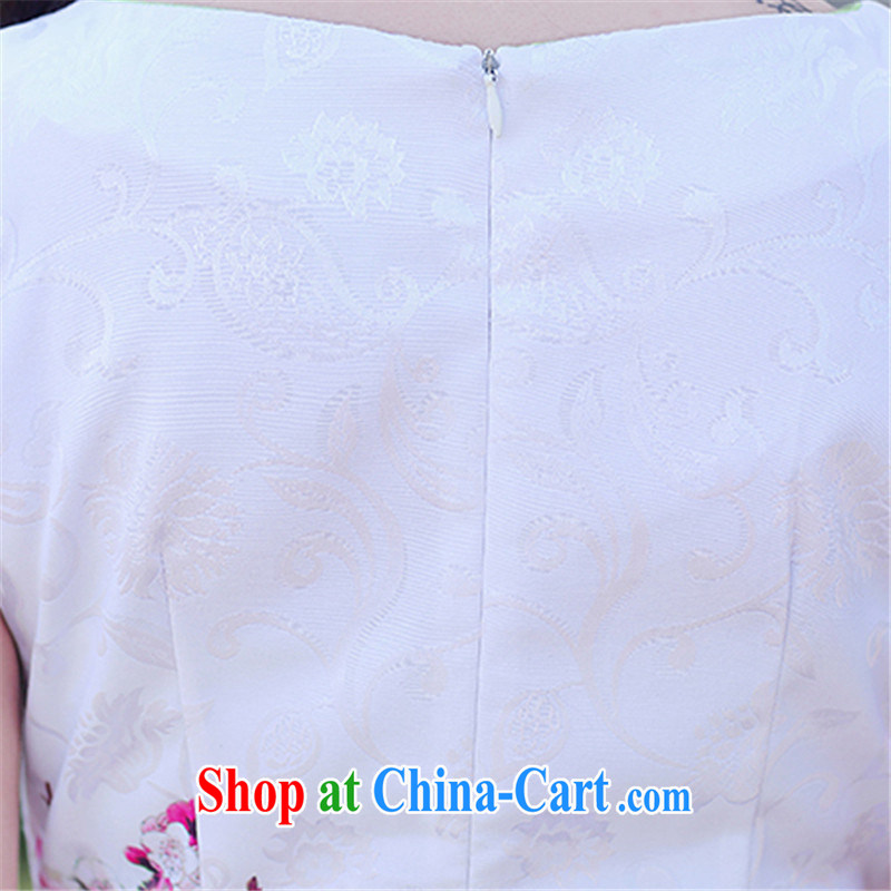 Floating Princess love 2015 new female stamp dresses summer short-sleeved beauty retro national dresses package and light blue Peony XL, floating love Princess piaoaifei), online shopping