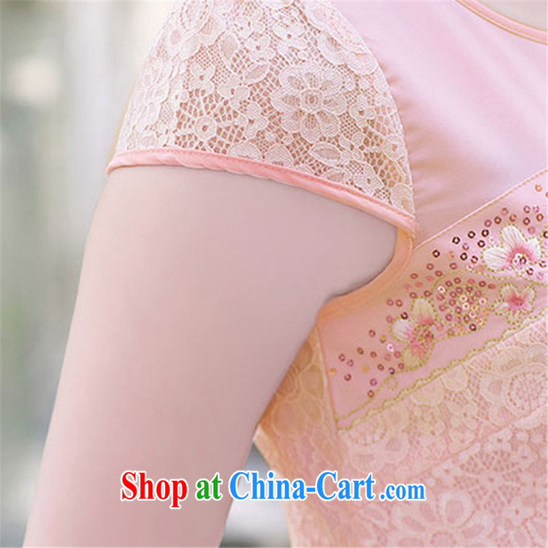 Floating love Princess 20,151 further skirt new summer day improved female cheongsam dress retro package and cheongsam short-sleeved dresses apricot M, floating love Princess piaoaifei), online shopping
