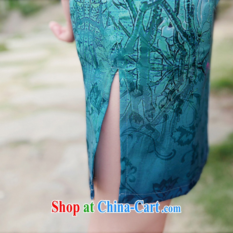 Not thick clothes 2015 summer new elegance lace stitching Sau San video thin OL package and retro improved cheongsam dress female container take XXXL, products, and, shopping on the Internet