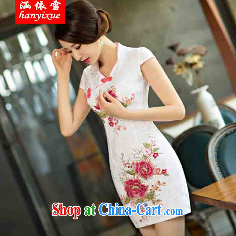 covered by snow in accordance with 2015 new daily cheongsam dress, short dresses summer improved the Code women serving toast saffron XXL, covered by snow, shopping on the Internet