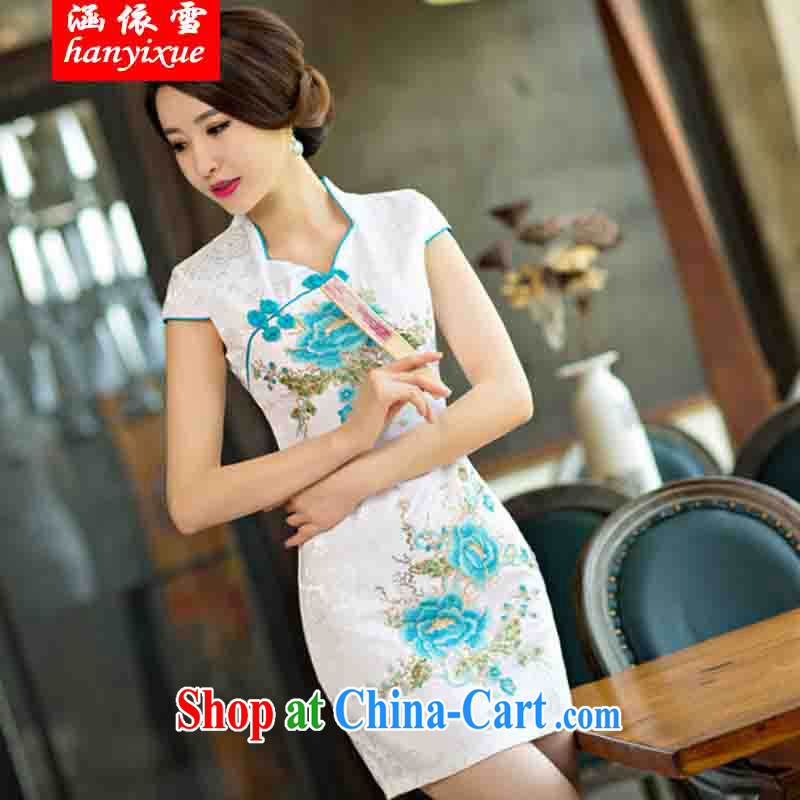 covered by snow in accordance with 2015 new daily cheongsam dress, short dresses summer improved the Code women serving toast saffron XXL, covered by snow, shopping on the Internet