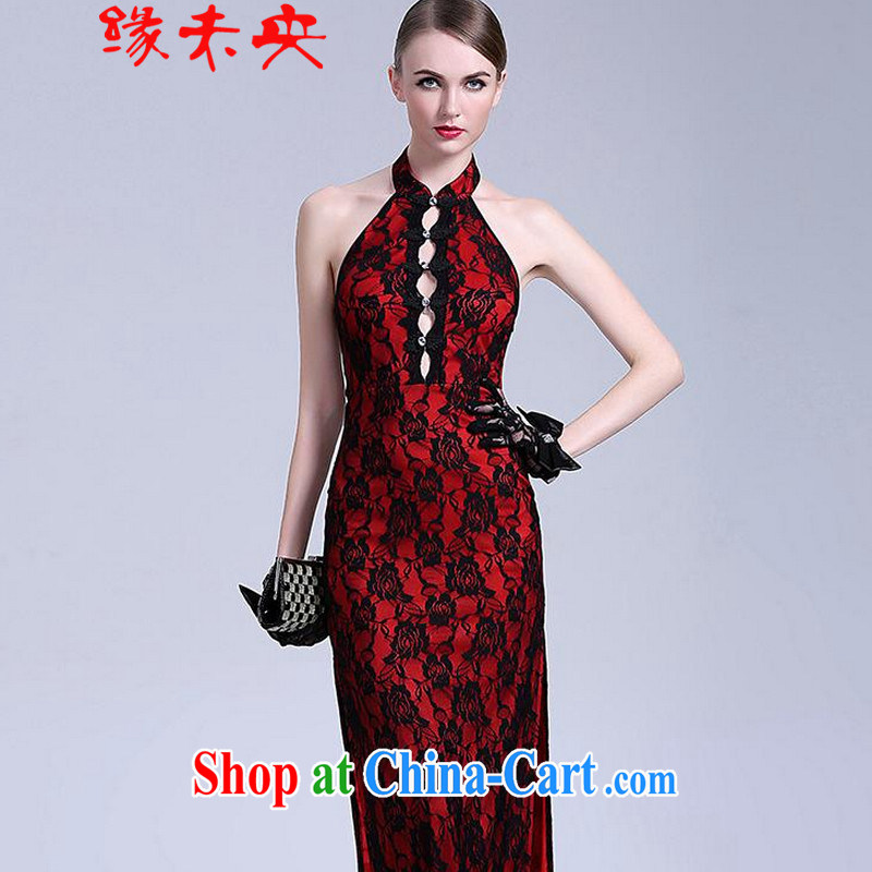 The flies love 2015 New on the truck night dresses long antique roses embroidery back exposed dresses T C 401 of 807 red, code, not the central, shopping on the Internet