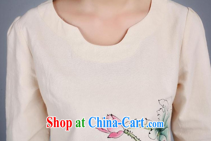 Energy, Philip Li new under the truck on the cotton T-shirt girls hand painted Ethnic Wind tang on the charge-back retro girls improved Han-beige XXL pictures, price, brand platters! Elections are good character, the national distribution, so why buy now enjoy more preferential! Health