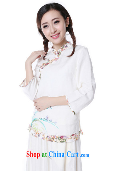 Energy, Philip Li China wind cotton Ma T-shirt girls 2015 summer new, Chinese hand-painted improved Han-female white XL pictures, price, brand platters! Elections are good character, the national distribution, so why buy now enjoy more preferential! Health