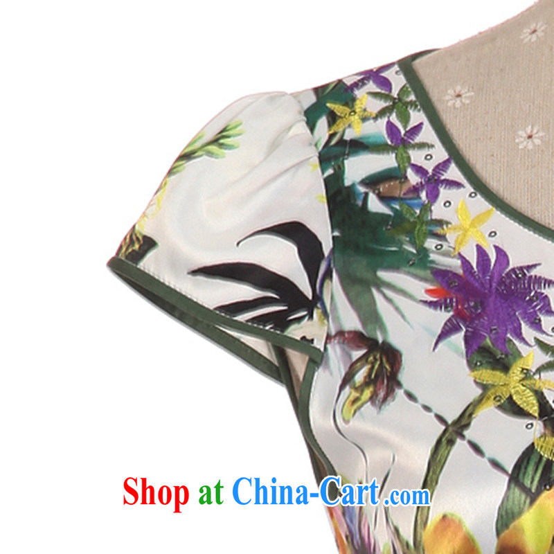 The CYD HO Kwun Tong' shore spent summer stylish improved cheongsam dress 2014 New China wind stamp cheongsam dress QD XXL 4413, Su-koon Tang, shopping on the Internet
