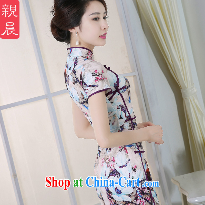 pro-am 2015 new daily, improved fashion cheongsam dress summer retro long, short-sleeved qipao dresses long 2XL, pro-am, shopping on the Internet