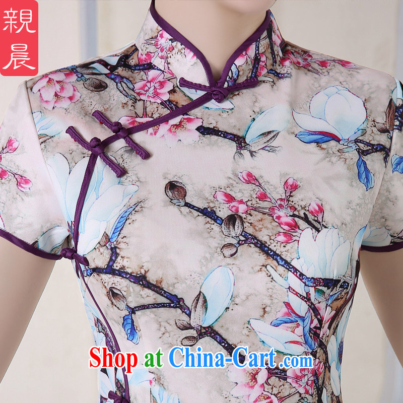 pro-am 2015 new daily, improved fashion cheongsam dress summer retro long, short-sleeved qipao dresses long 2XL, pro-am, shopping on the Internet