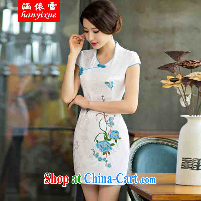 covered by snow in summer 2015 with improved female cheongsam dress retro beauty everyday dresses short dresses, red XXL, covered in snow, shopping on the Internet