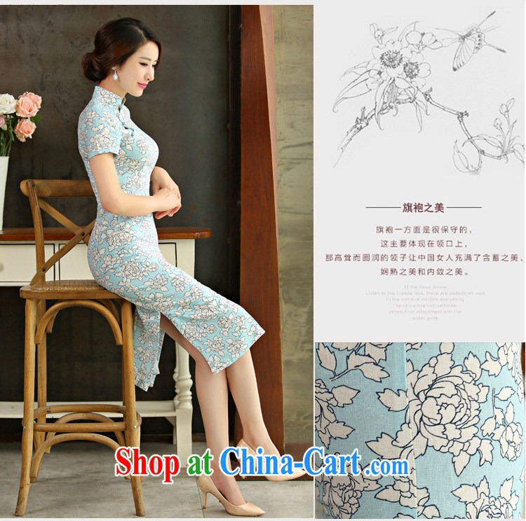 covered by snow in accordance with 2015 spring and summer beauty retro graphics thin short sleeves in the Code improved linen long cheongsam dress full XXL pictures, price, brand platters! Elections are good character, the national distribution, so why buy now enjoy more preferential! Health