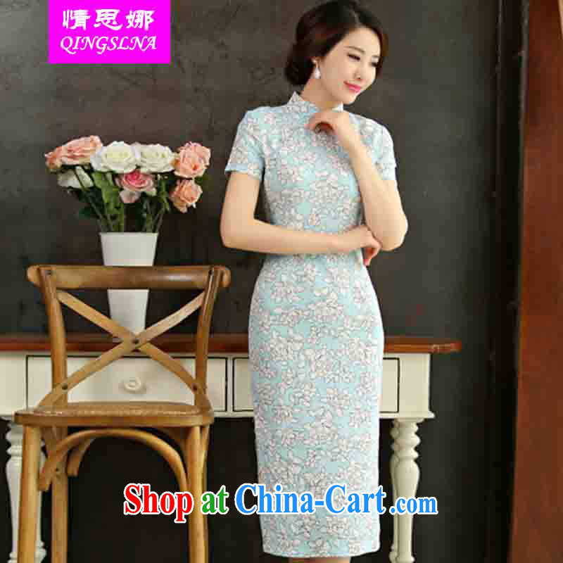 And Cisco's 2015 spring and summer with retro beauty graphics thin short sleeves in the Code improved linen long skirt outfit, if XXL, Cisco's (QINGSLNA), shopping on the Internet