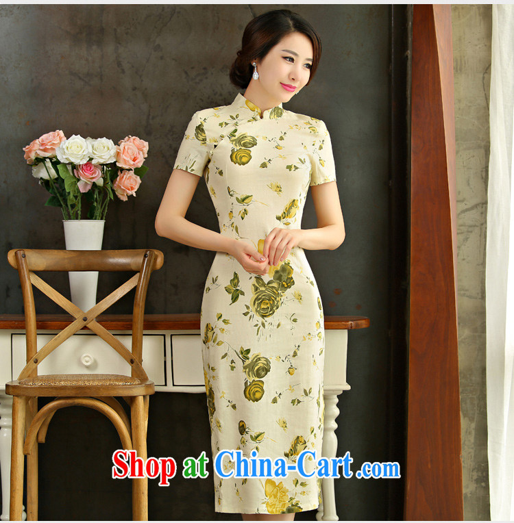 Mr. Platinum's 2015 spring and summer with retro beauty graphics thin short sleeves in the Code improved linen long cheongsam dress, if 9011 #XL pictures, price, brand platters! Elections are good character, the national distribution, so why buy now enjoy more preferential! Health