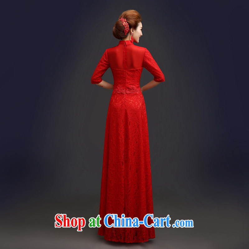 Connie focus 2015 Stylish spring bridal dresses wedding toast serving Chinese red color cuff, improved the code long summer dresses QP 103 red XXL crackdown, Connie (JIAONI), online shopping