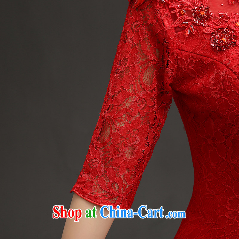 Connie focus 2015 Stylish spring bridal dresses wedding toast serving Chinese red color cuff, improved the code long summer dresses QP 103 red XXL crackdown, Connie (JIAONI), online shopping