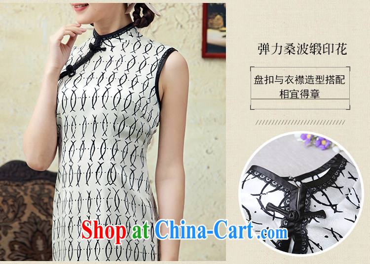 once and for all and fatally jealous verse cheongsam short summer high-end sauna silk stamp stylish improved sleeveless dresses dresses white 2XL pictures, price, brand platters! Elections are good character, the national distribution, so why buy now enjoy more preferential! Health