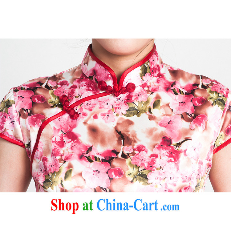 100 brigade Bailv summer new Satin embossed Chinese qipao,short-sleeved dresses female B F 1 1028 # sauna-jae in 1369, cherry blossom cherry blossom toner 2 XL pictures, price, brand platters! Elections are good character, the national distribution, so why buy now enjoy more preferential! Health