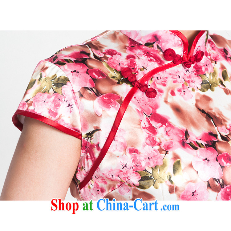 100 brigade Bailv summer new Satin embossed Chinese qipao,short-sleeved dresses female B F 1 1028 # sauna-jae in 1369, cherry blossom cherry blossom toner 2 XL pictures, price, brand platters! Elections are good character, the national distribution, so why buy now enjoy more preferential! Health