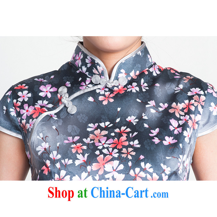 100 brigade Bailv summer new jacquard cotton color Chinese cheongsam dress short-sleeve dresses female B F 1 1028 # sauna-jae of 1210 2 black blue 2 XL pictures, price, brand platters! Elections are good character, the national distribution, so why buy now enjoy more preferential! Health