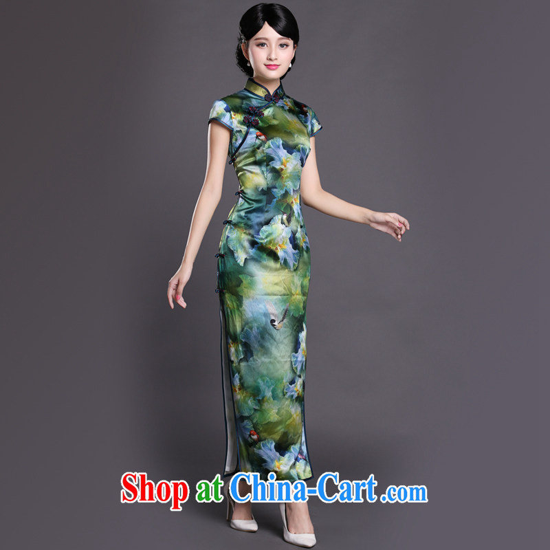 Joe is still name-yuan Chinese Dress cheongsam long, heavy silk of Korea, female CKZS 008 green XXL, CHOSHAN LADIES, shopping on the Internet