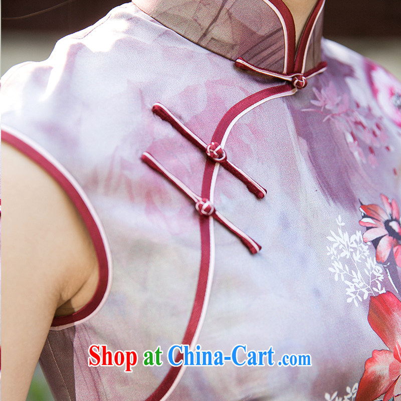 Old Wu female Red 2015 summer new stamp cheongsam short suits, B S, old Wu female Red, shopping on the Internet