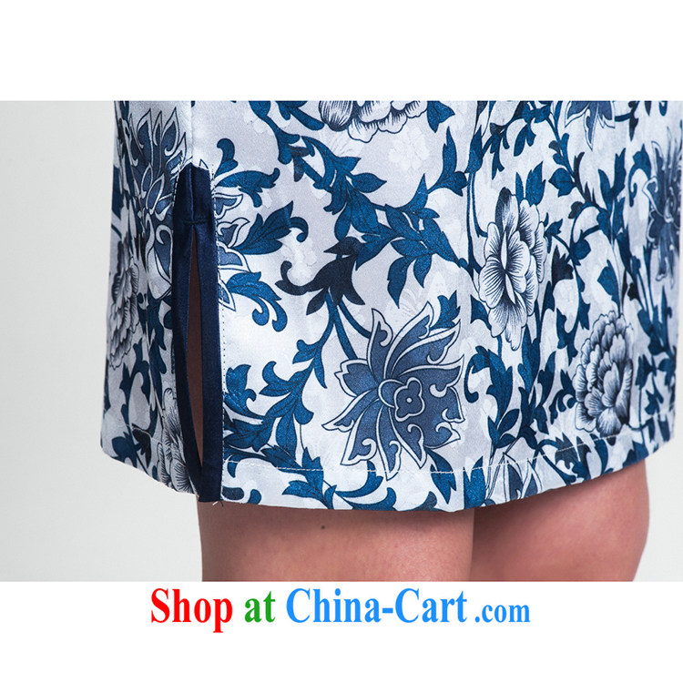 100 brigade Bailv summer jacquard cotton stamp Chinese qipao short-sleeve dresses female B F 1 1028 # sauna-jae of 9921, blue on white flower Blue on white 2 XL pictures, price, brand platters! Elections are good character, the national distribution, so why buy now enjoy more preferential! Health