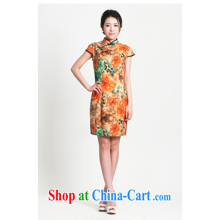 100 brigade Bailv summer new ICE-silk suit with short dresses short-sleeved dresses female B F 1 1028 # sauna JA flower 888 2-Color orange 2 XL pictures, price, brand platters! Elections are good character, the national distribution, so why buy now enjoy more preferential! Health