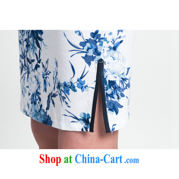 100 brigade Bailv summer new cotton stamp Chinese cheongsam dress short-sleeve dresses female B F 1 1028 # sauna-jae of the flower - cotton the blue pictures, price, brand platters! Elections are good character, the national distribution, so why buy now enjoy more preferential! Health