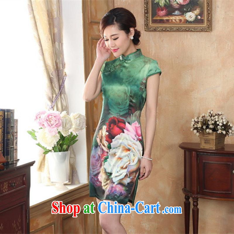 100 brigade Bailv summer new 3D digital stamp national wind Chinese qipao short-sleeved dresses female B F 1 1028 # 0351, 100 brigade (Bailv), online shopping