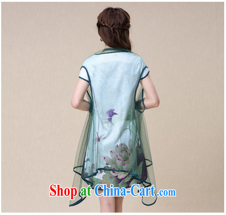 2015 summer New China wind National wind beautiful lotus stamp dress with shawl-tie outfit Su 0125 Map Color XXL pictures, price, brand platters! Elections are good character, the national distribution, so why buy now enjoy more preferential! Health