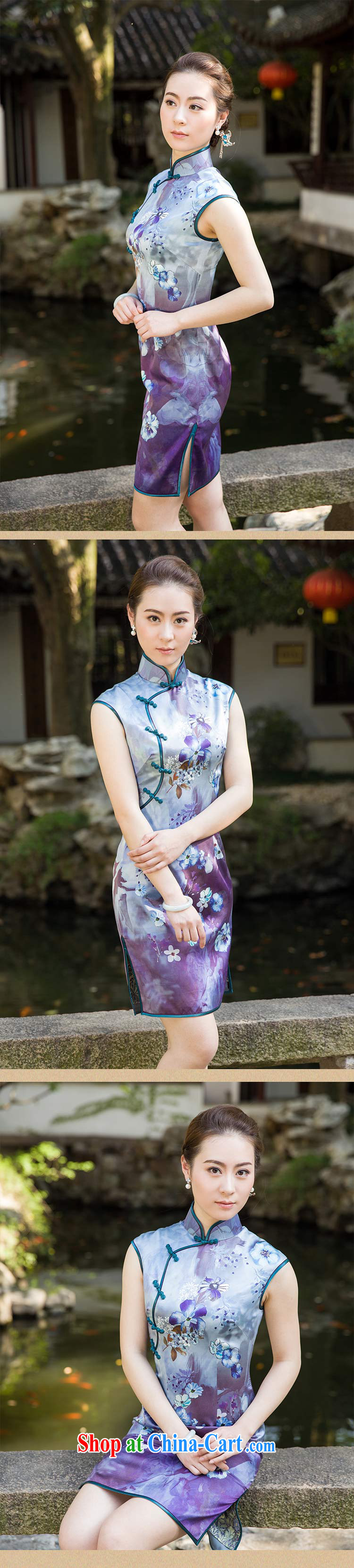 Mr. Wu female Red 2015 summer new stamp cheongsam short suits, A XXL pictures, price, brand platters! Elections are good character, the national distribution, so why buy now enjoy more preferential! Health